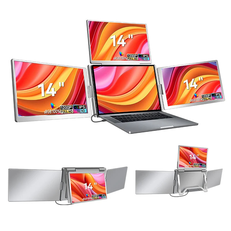 LaptopMonitors™ S680 Quad Monitor, a 3-screen extender