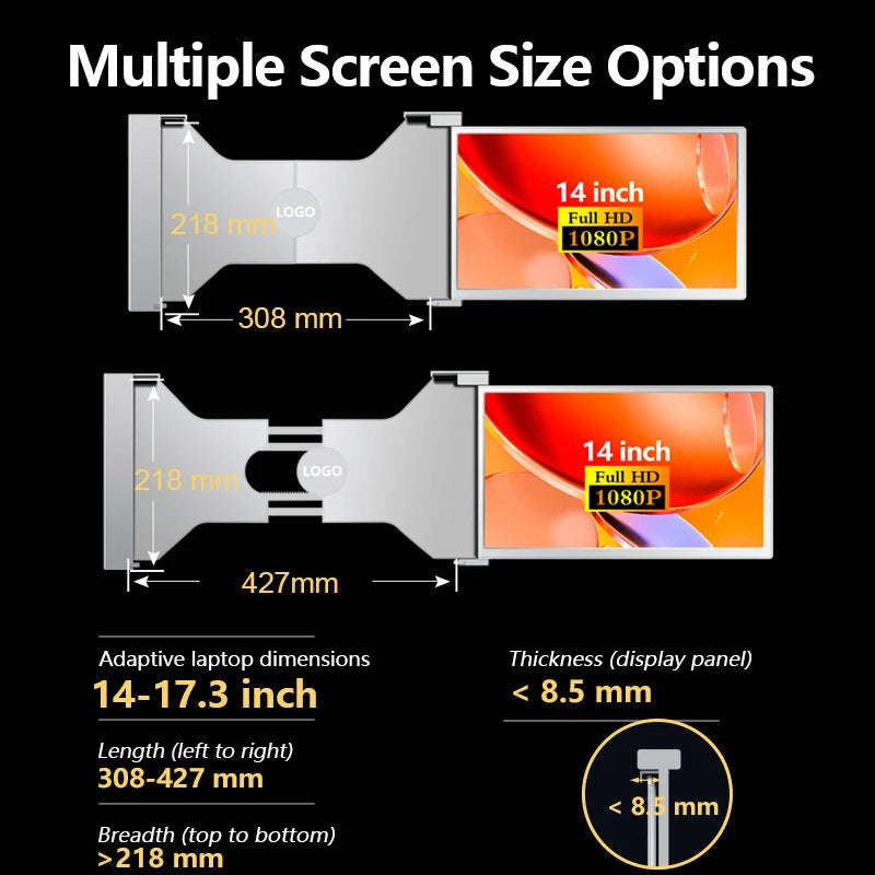 LaptopMonitors™ S14 14 Inch USB C Portable Monitor 1080P